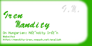 iren mandity business card